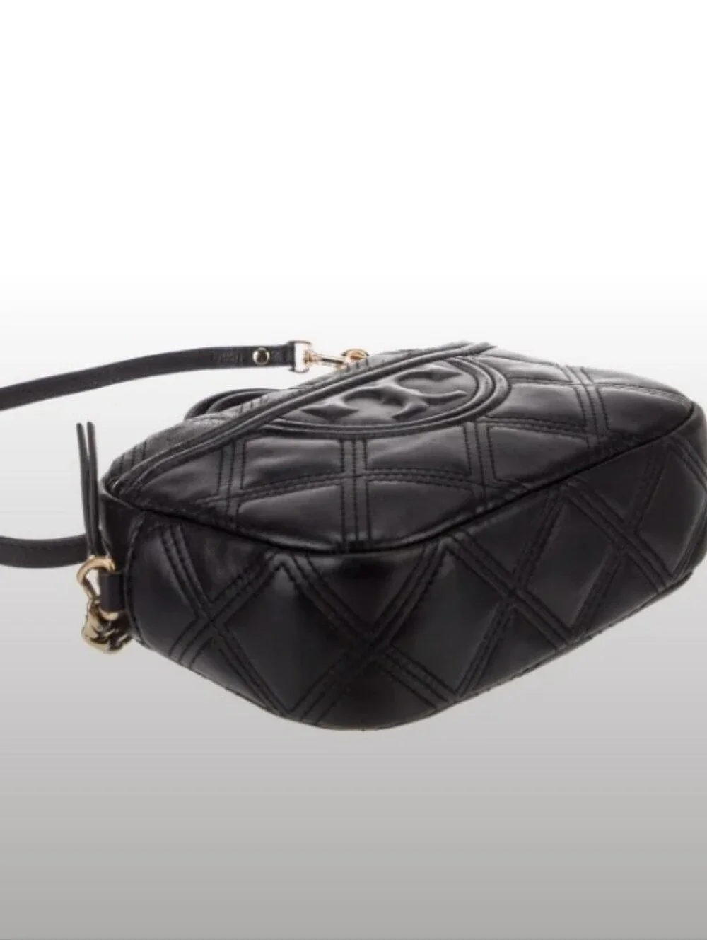 Tory Burch-Soft Flemming Quilted Camera-Crossbody Bag with Chain Strap 🖤(As Is)